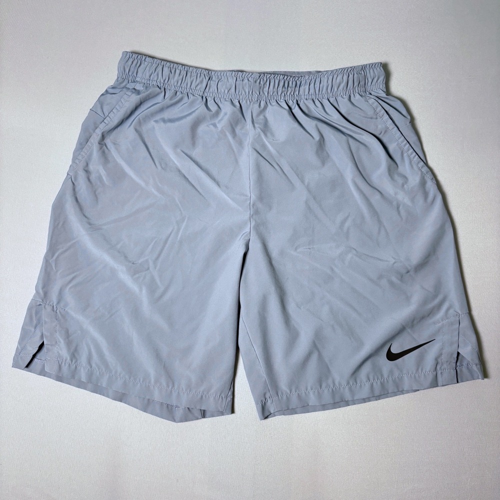 Nike Dri-FIT Mens Training Shorts Light Blue Gray Athletic Gym Running Large